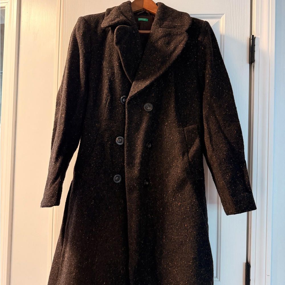United Colors Of Benetton Black Textured Coat